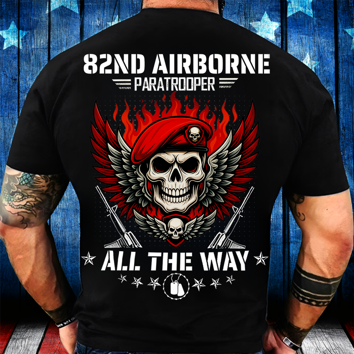 82nd Airborne Paratrooper T-Shirt All The Way Military Veteran Tee Gift For Veteran
