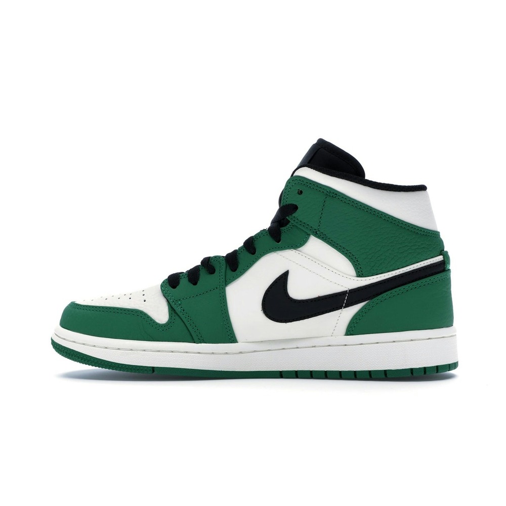 Air Jordan 1 Mid Pine Green-White-Black