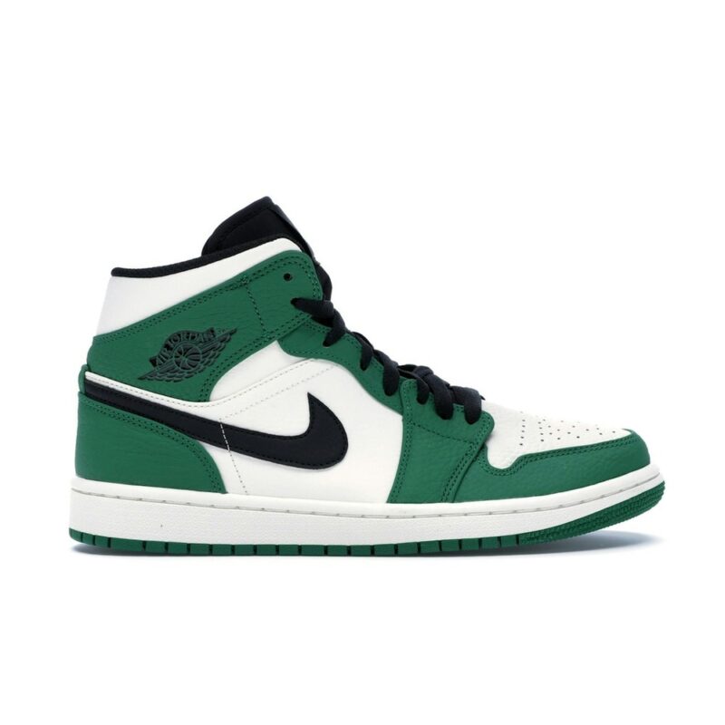 Air Jordan 1 Mid Pine Green-White-Black