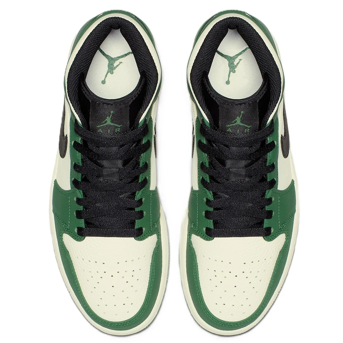 Air Jordan 1 Mid Pine Green-White-Black