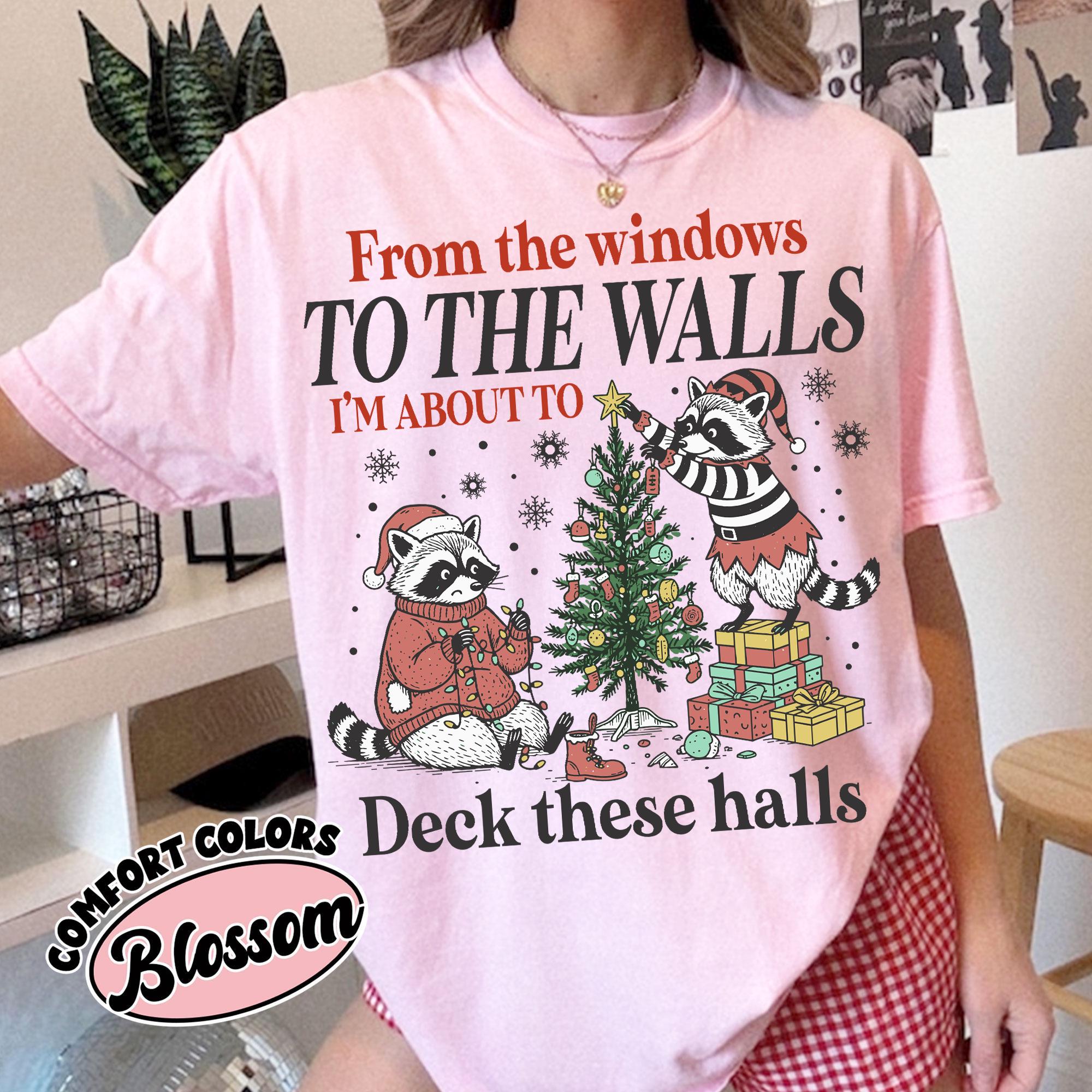 Deck These Halls Christmas Shirt – Funny Retro Holiday Tee, Festive Fox Party Humor